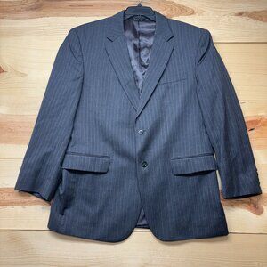Jos A Bank Blazer 43R Gray Pinstripe Sport Coat Jacket Wool